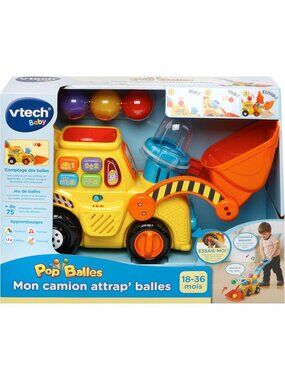 VtechPop-a-Balls Push & Pop Bulldozer (French Version) New in Box